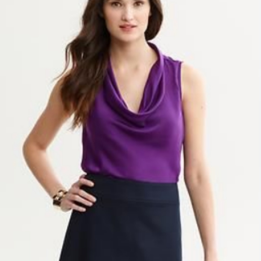 NWT Banana Republic Draped Neck Sleeveless Shirt - Picture 4 of 4